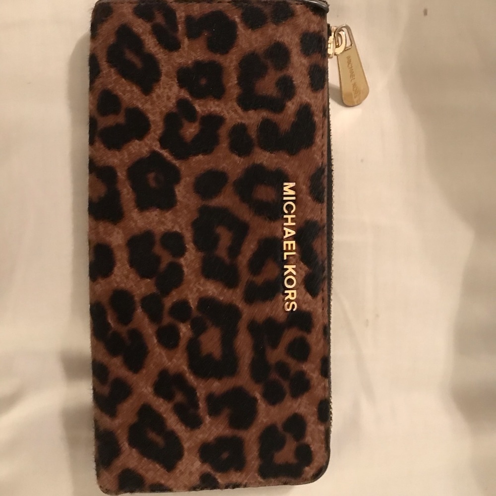Michael Kors cheetah calf hair wallet